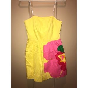 Yellow Lily Pulitzer Dress with floral accent